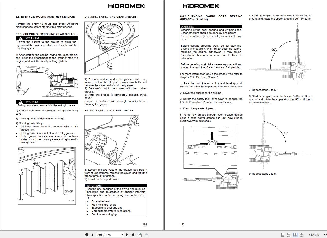 Hidromek Wheel Excavator HMK140W 3 HMK210W 3 Operation Maintenance Manual H23732B401 EN (2)