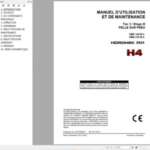 Hidromek Wheel Excavator HMK140W 3 HMK210W 3 Operation Maintenance Manual H23732B403 FR (1)