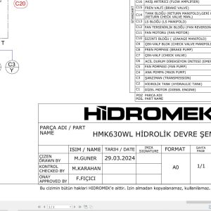 Hidromek Wheel Loader HMK 630WL Hydraulic Diagram L203800000 2024 (1)