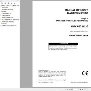 Hidromek Wheel Loader HMK 635 WL 5 Operation Maintenance Manual L217200402 ES (1)