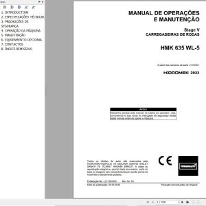 Hidromek Wheel Loader HMK 635 WL 5 Operation Maintenance Manual L217200405 PT (1)