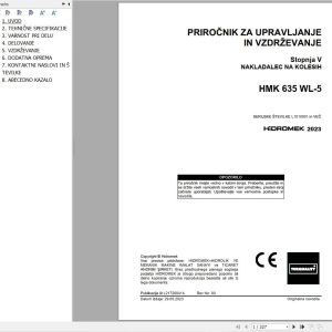 Hidromek Wheel Loader HMK 635 WL 5 Operation Maintenance Manual L217200414 SL (1)