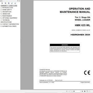 Hidromek Wheel Loader HMK 635 WL Operation Maintenance Manual L217201401 EN (1)