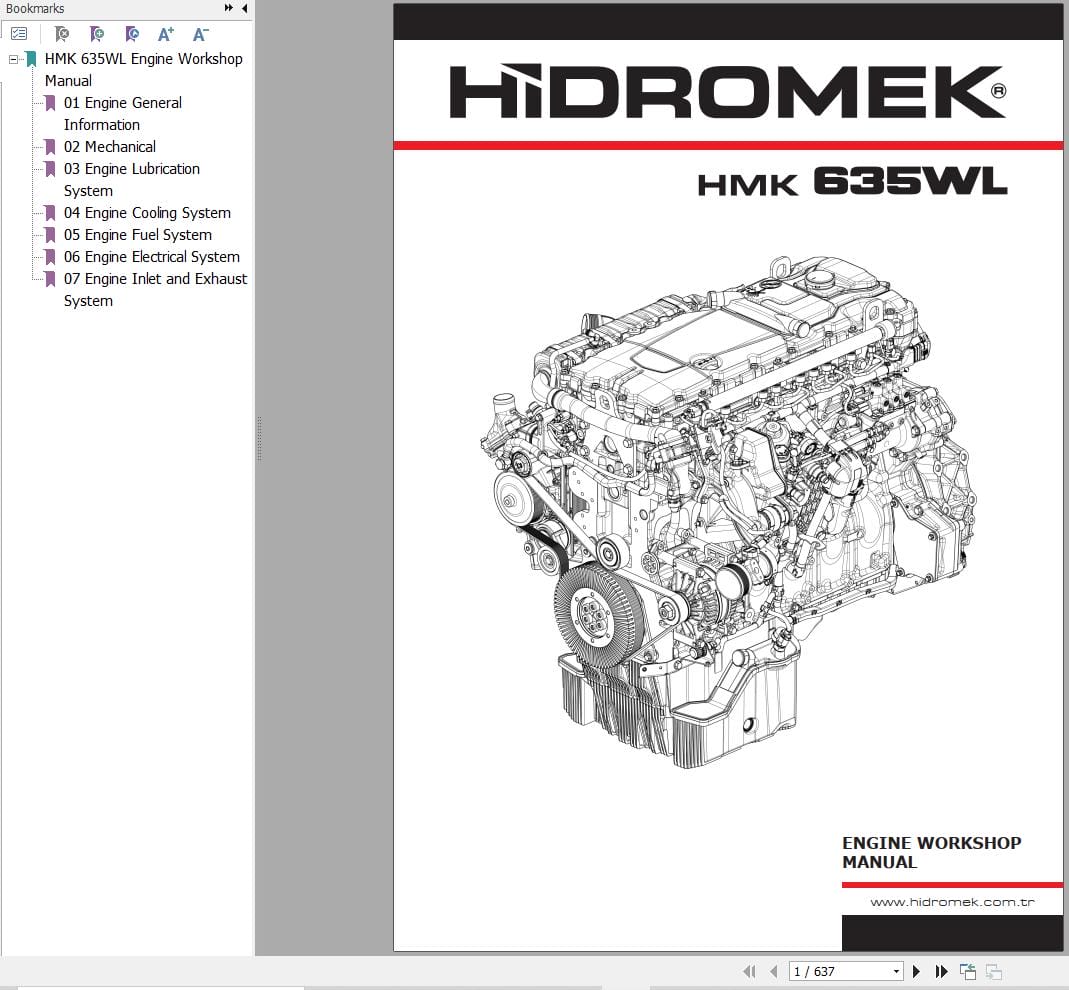 Hidromek Wheel Loader HMK 635WL Engine Workshop Manual (1)