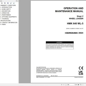 Hidromek Wheel Loader HMK 640 WL 5 Operation Maintenance Manual L227202401 EN (1)