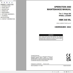 Hidromek Wheel Loader HMK 640 WL Operation Maintenance Manual L227201401 EN (1)