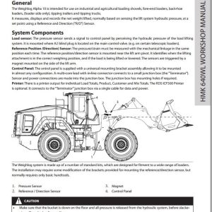 Hidromek Wheel Loader HMK 640WL Weighlog ALPHA10 Weighing System Workshop Manual (1)