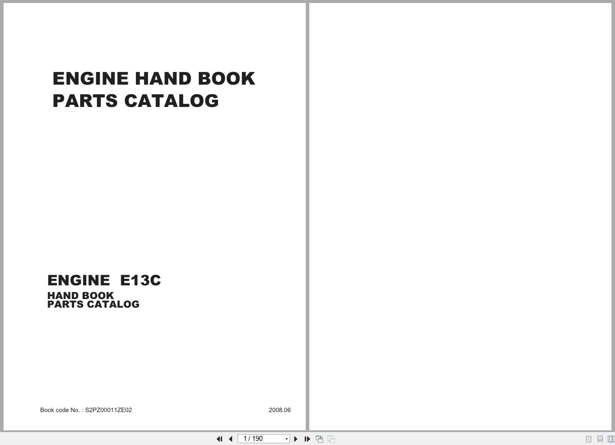 Hino Engine E13C Engine Parts Catalog S2PZ00011ZE02 2008 (1)