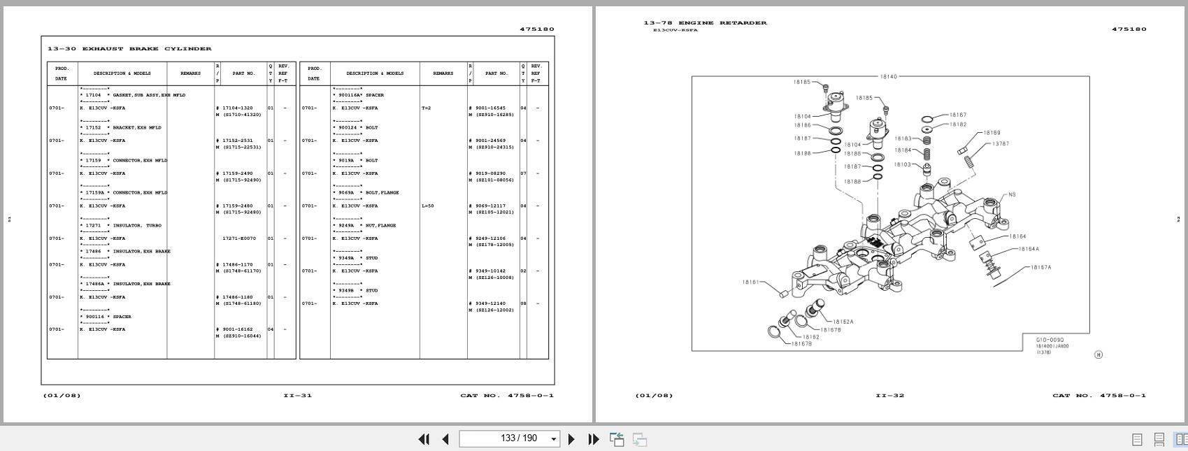 Hino Engine E13C Engine Parts Catalog S2PZ00011ZE02 2008 (3)