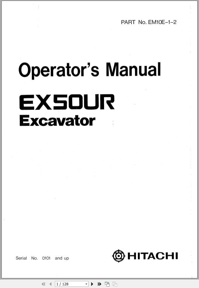 Hitachi Excavator EX50UR Operator Manual EM10E 1 2 (1)