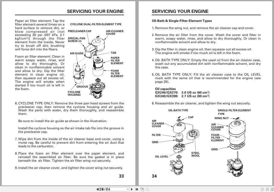 Honda Engine 11HP GX240 GX270 GX340 GX390 Owners Manual 31ZH9621 (3)