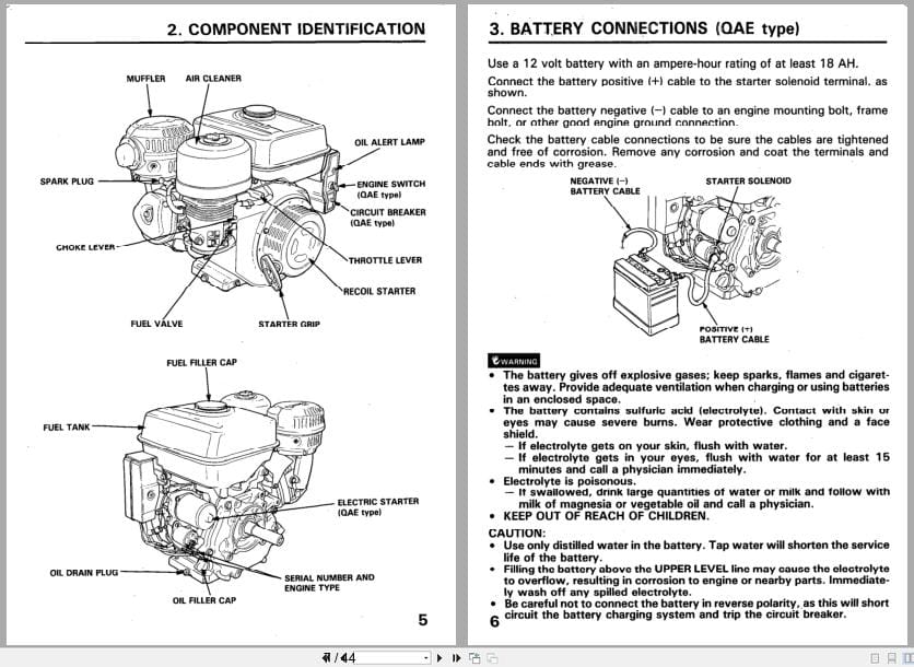Honda Engine 11HP GX240 GX340 Owners Manual 31ZE2601 (2)