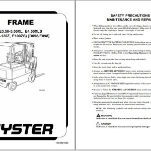 Hyster Forklift D098 E3.50XL E4.00XL E4.50XL E4.50XLS E5.50XL Europe Service Manual (1)