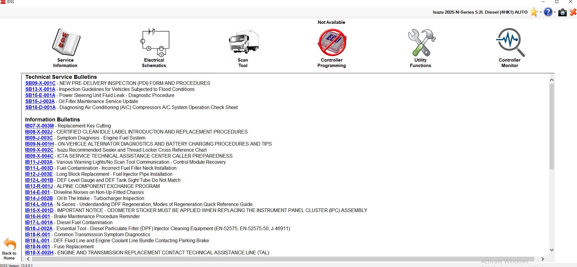 Isuzu IDSS USA 10.2025 Diagnostic Service System 5