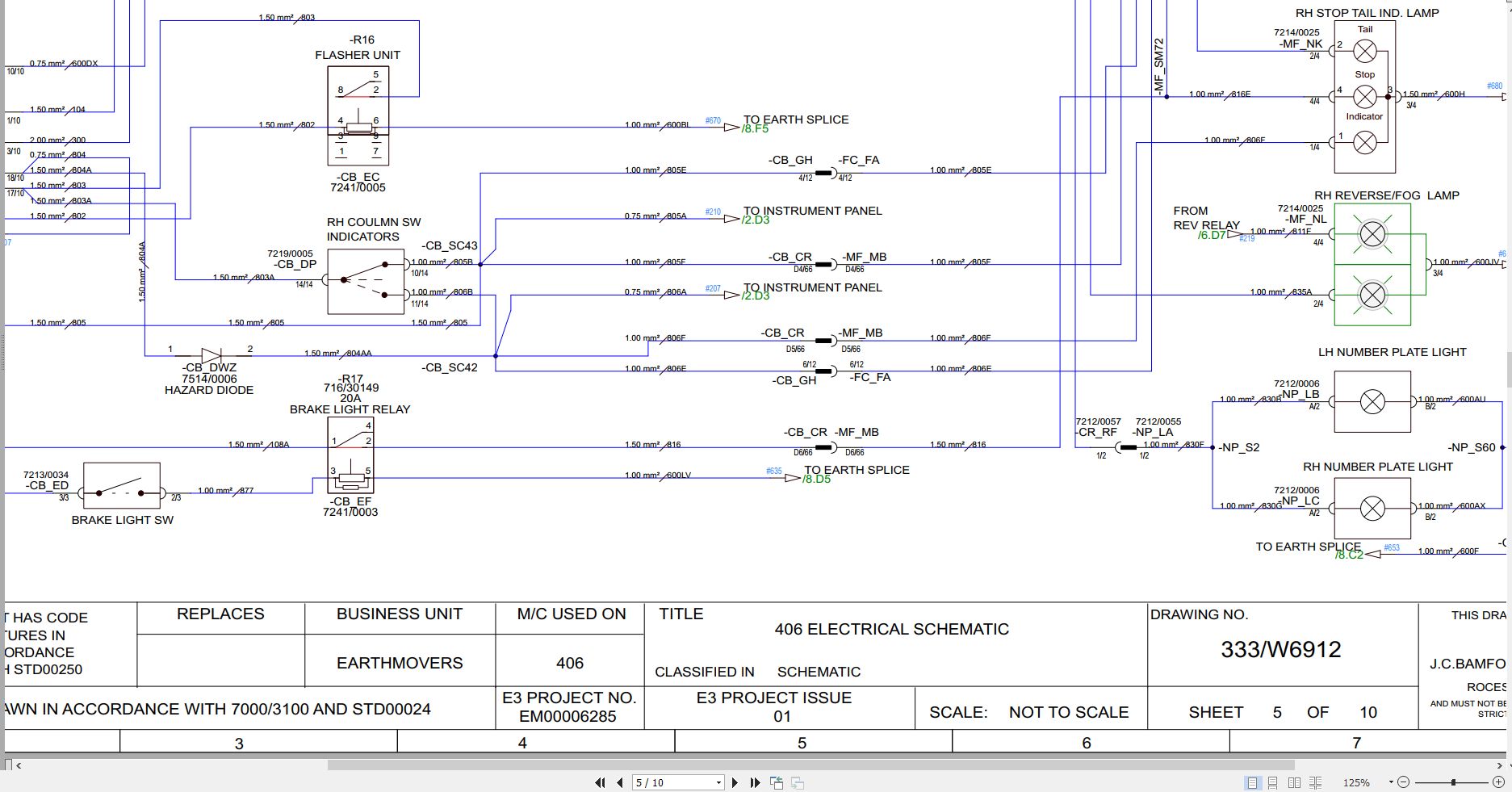JCB Compact Wheeled Loader 406 Tier 3 Electrical Schematic 2013 (2)
