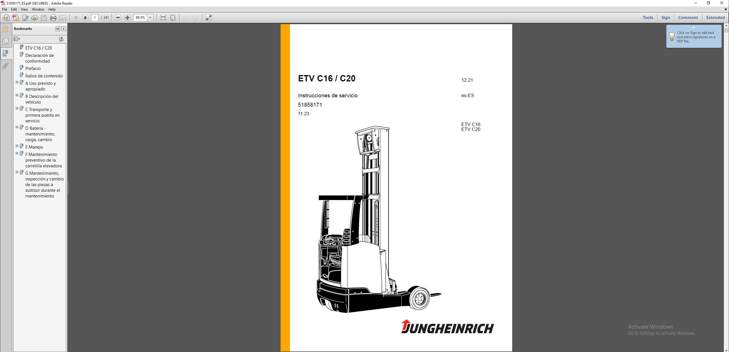 JUNGHEINRICH JETI ForkLift SH v4.37.17 ES17 06.2025 Service Information 4