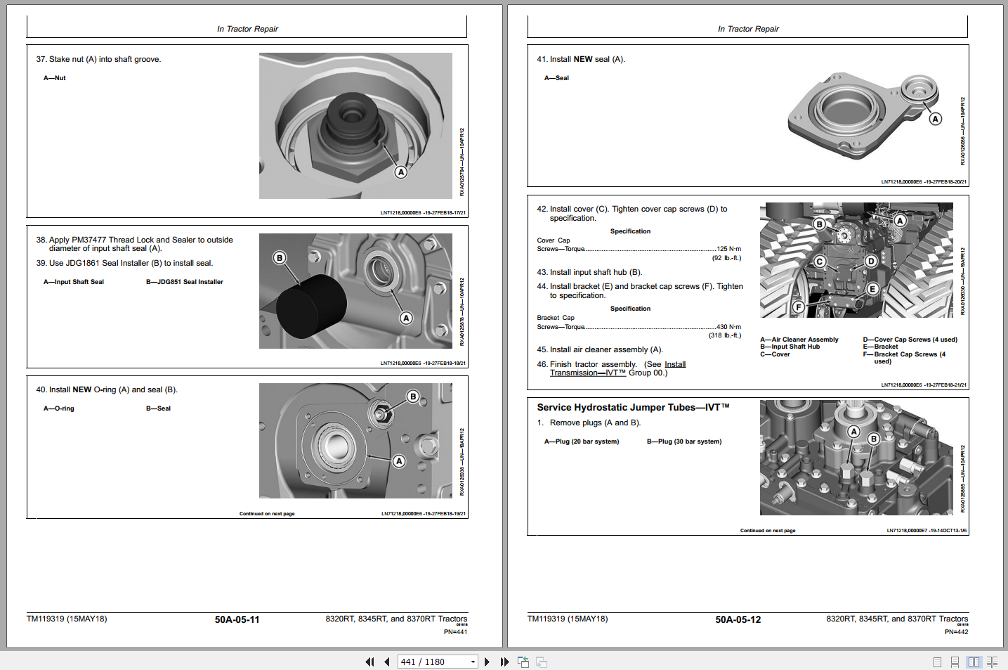 John Deere 8320RT 8345RT 8370RT Tractors Repair Technical Manual TM119319 (2)