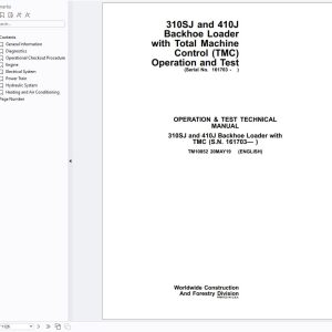 John Deere Backhoe Loader 310SJ 410J Operation & Test Technical Manual TM10852 (1)