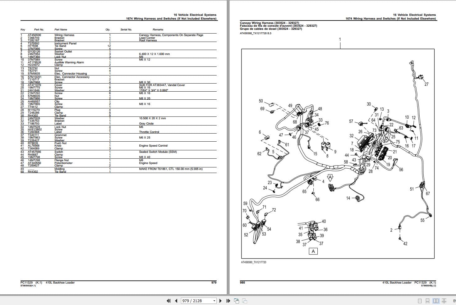 John Deere Backhoe Loader 410L Parts Catalog PC11329 (2)