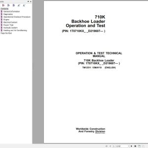 John Deere Backhoe Loader 710K Operation & Test Technical Manual TM12511 (1)