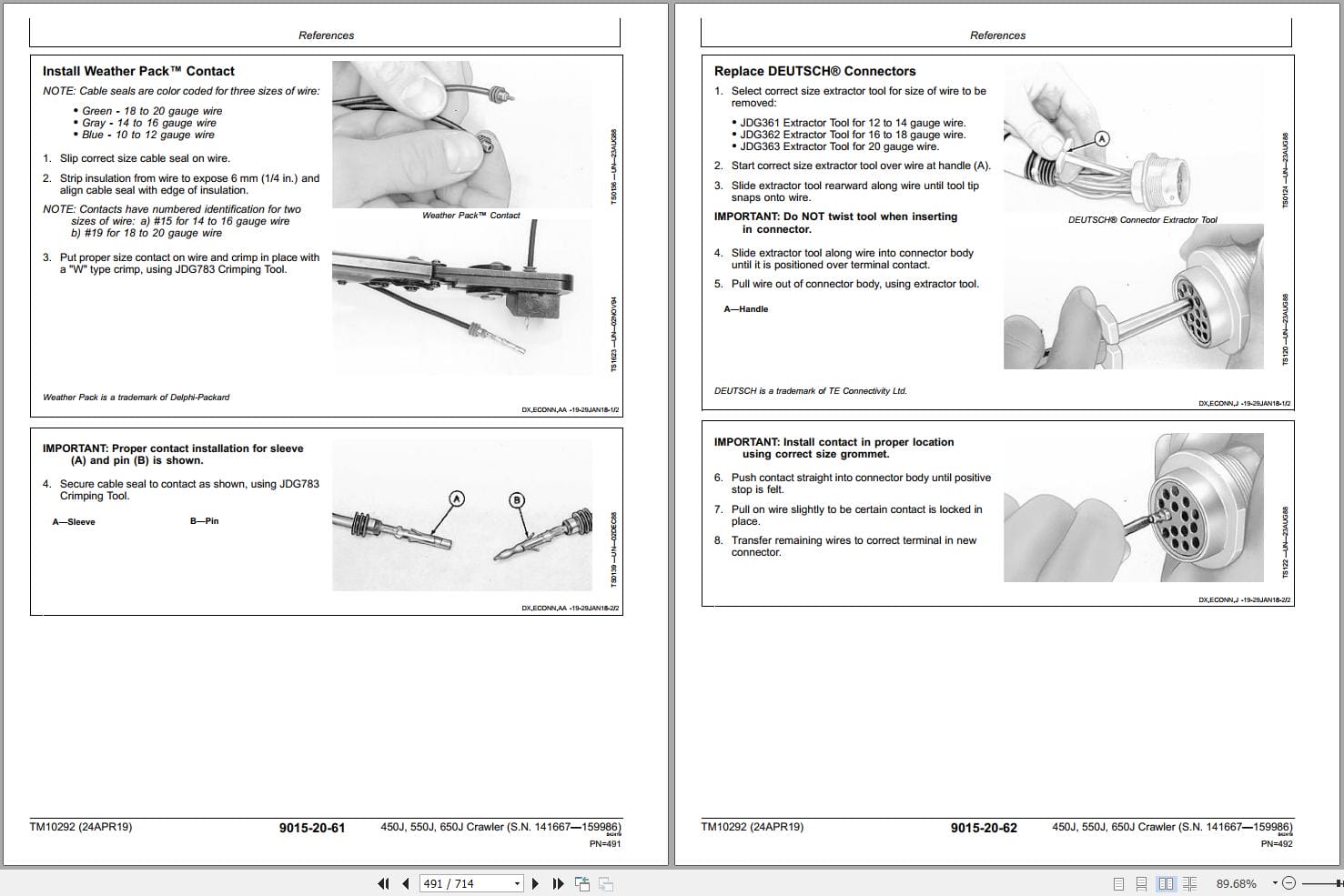 John Deere Crawler Dozer 450J 550J 650J Operation & Test Manual TM10292 2019 (3)