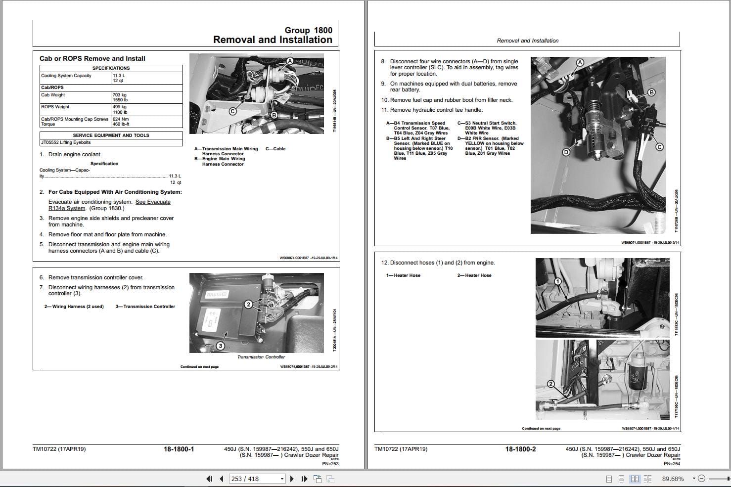 John Deere Crawler Dozer 450J 550J 650J Repair Technical Manual TM10722 2019 (3)