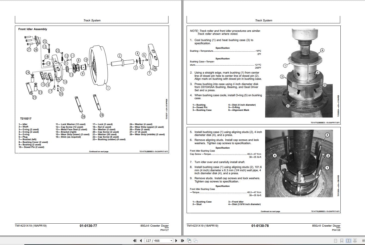 John Deere Crawler Dozer 850J II Repair Technical Manual TM14231X19 (2)