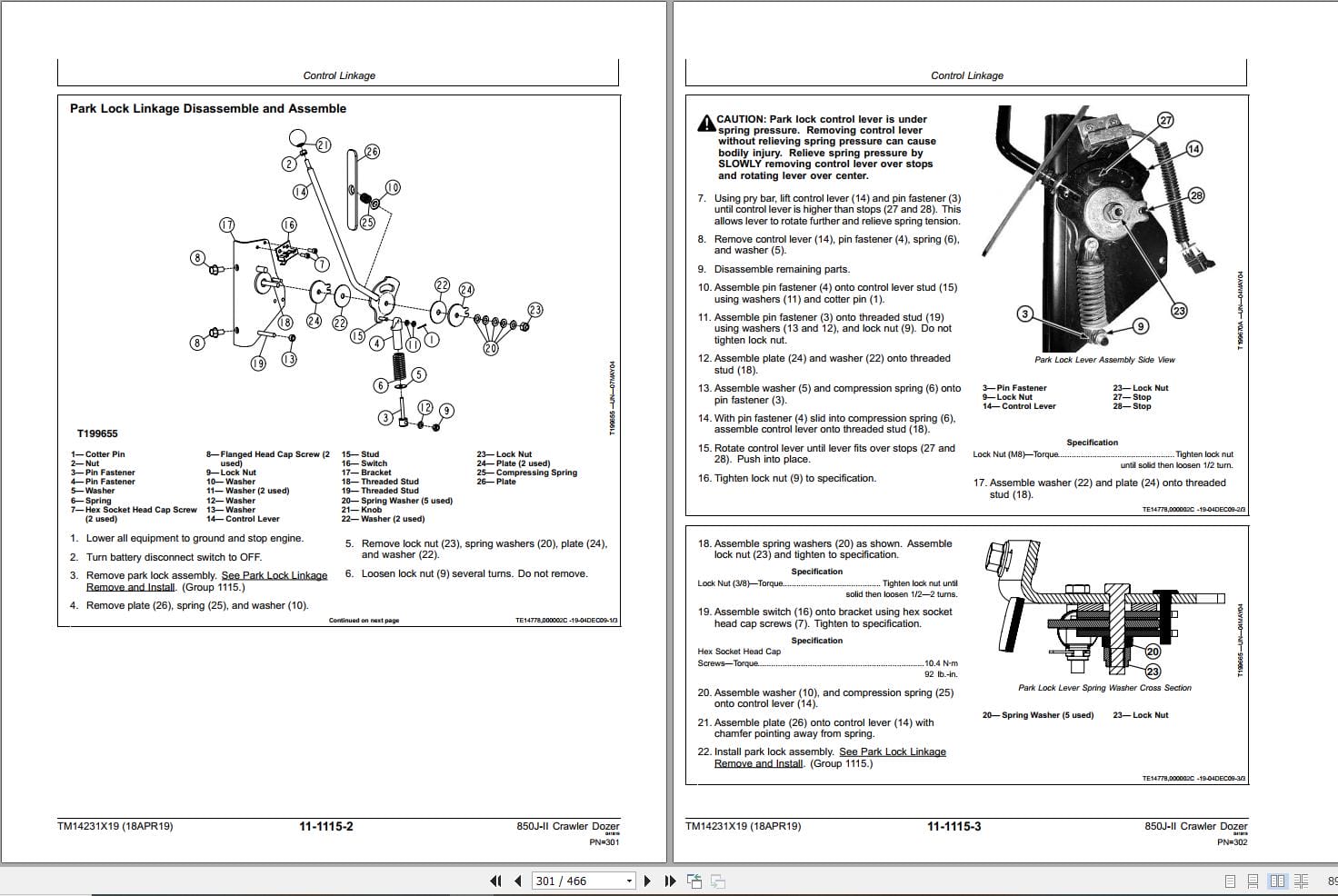 John Deere Crawler Dozer 850J II Repair Technical Manual TM14231X19 (3)