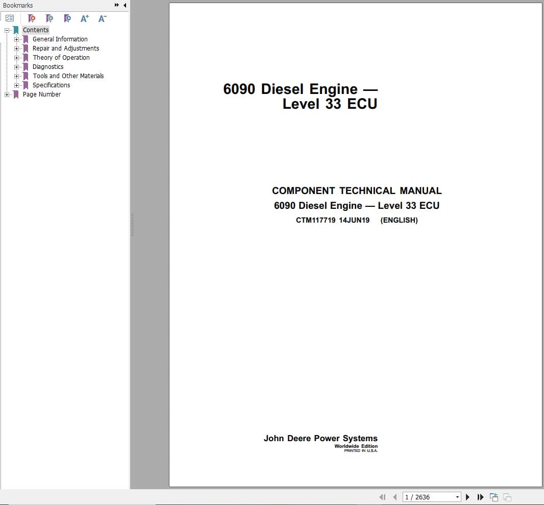 John Deere Engine 6090 Level 33 ECU Component Technical Manual CTM117719 2019 (1)
