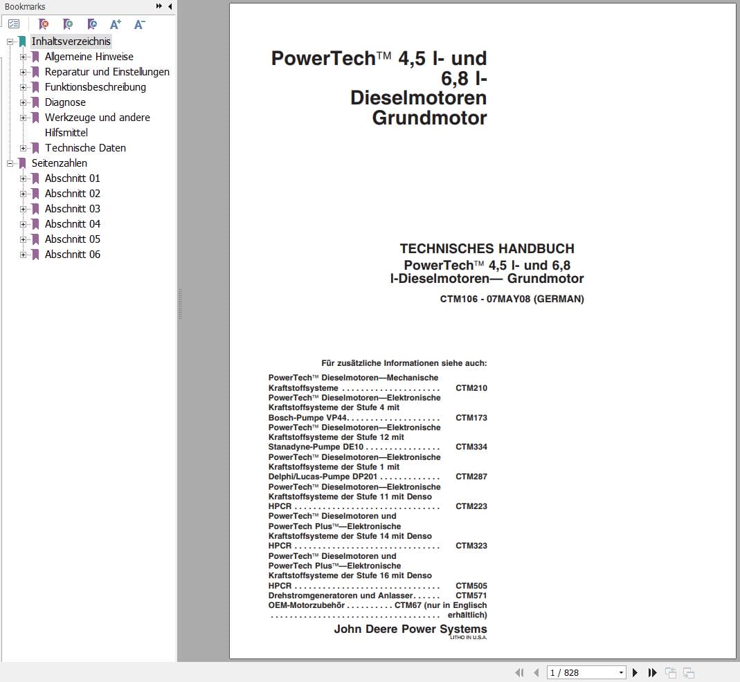 John Deere Engine PowerTeach 4.5L 6.8L Technical Manual CTM106 2008 DE (1)