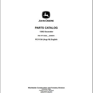 John Deere Excavator 135G Parts Catalog PC11134 (1)