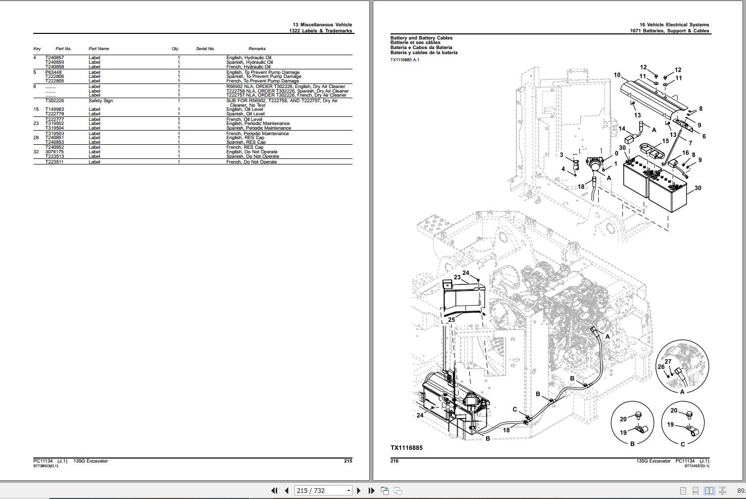 John Deere Excavator 135G Parts Catalog PC11134 (2)