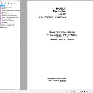 John Deere Excavator 160GLC Repair Technical Manual TM13349X19 2019 (1)
