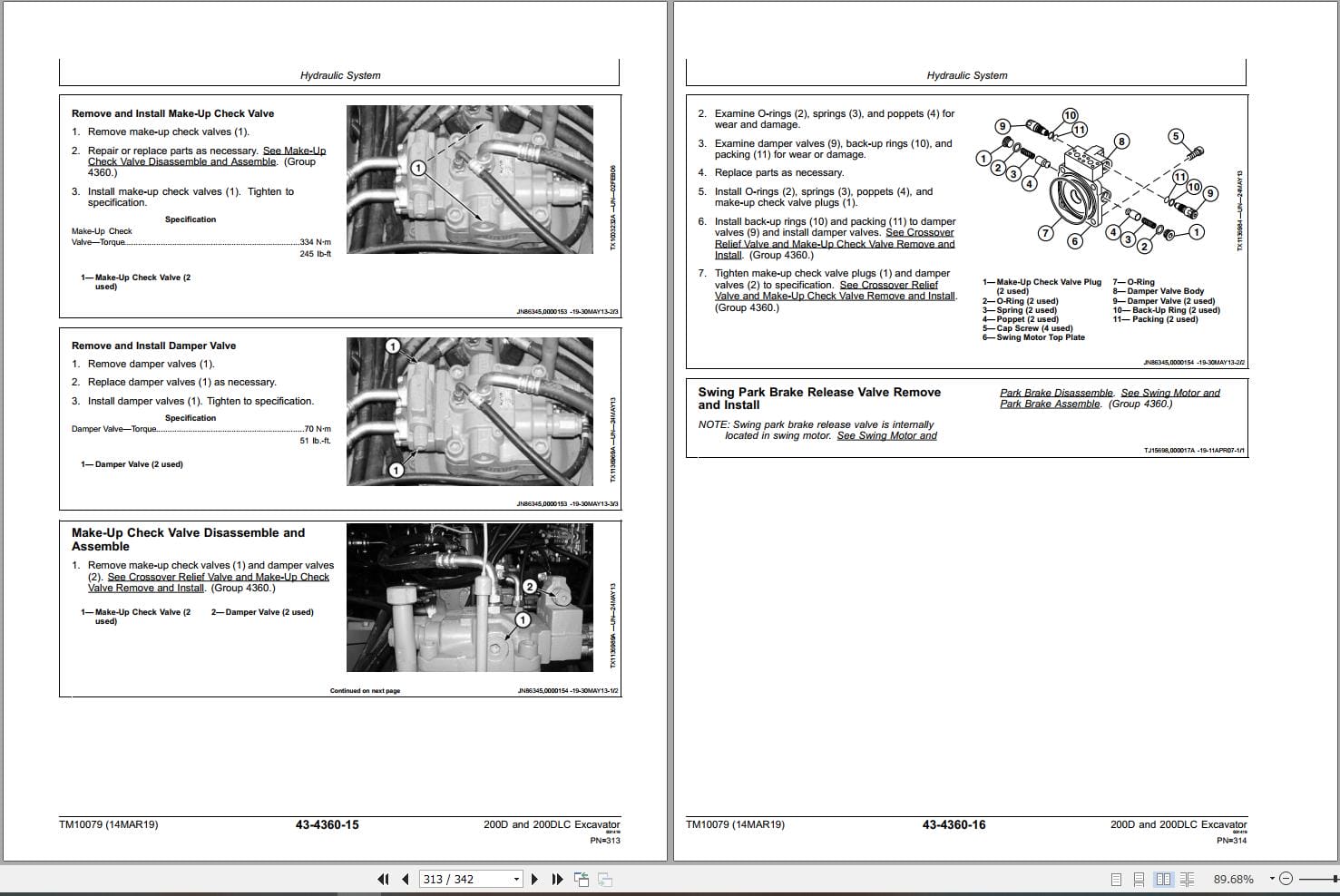 John Deere Excavator 200D 200DLC Repair Technical Manual TM10079 2019 (3)