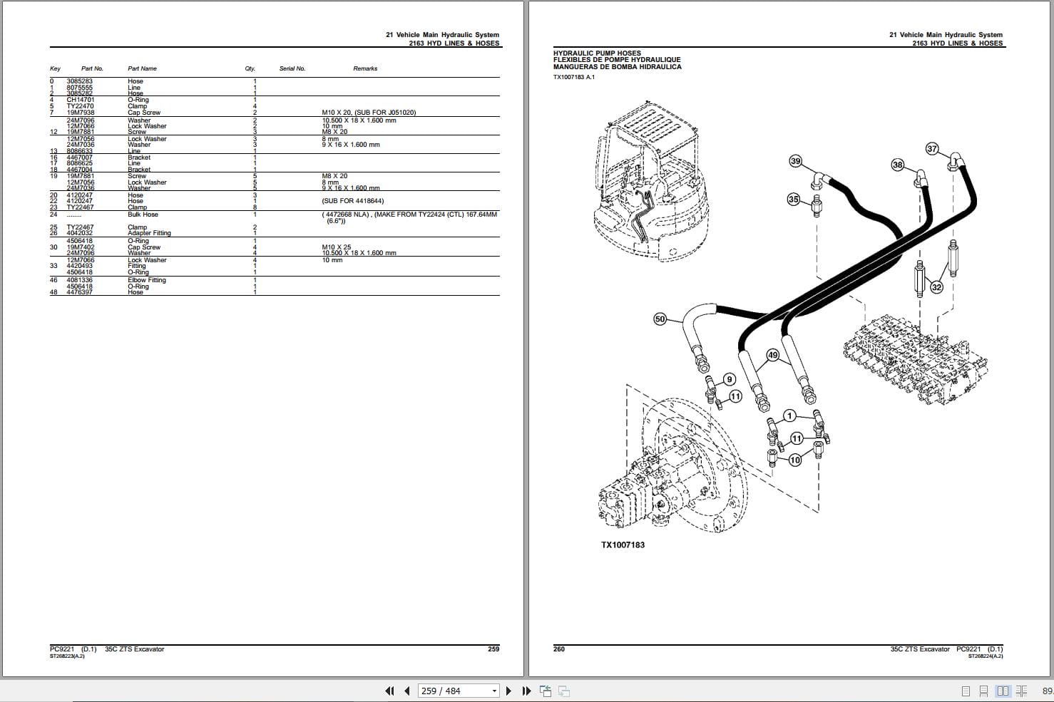 John Deere Excavator 35C ZTS Parts Catalog PC9221 (2)