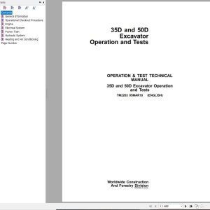 John Deere Excavator 35D 50D Operation & Test Technical Manual TM2263 (1)
