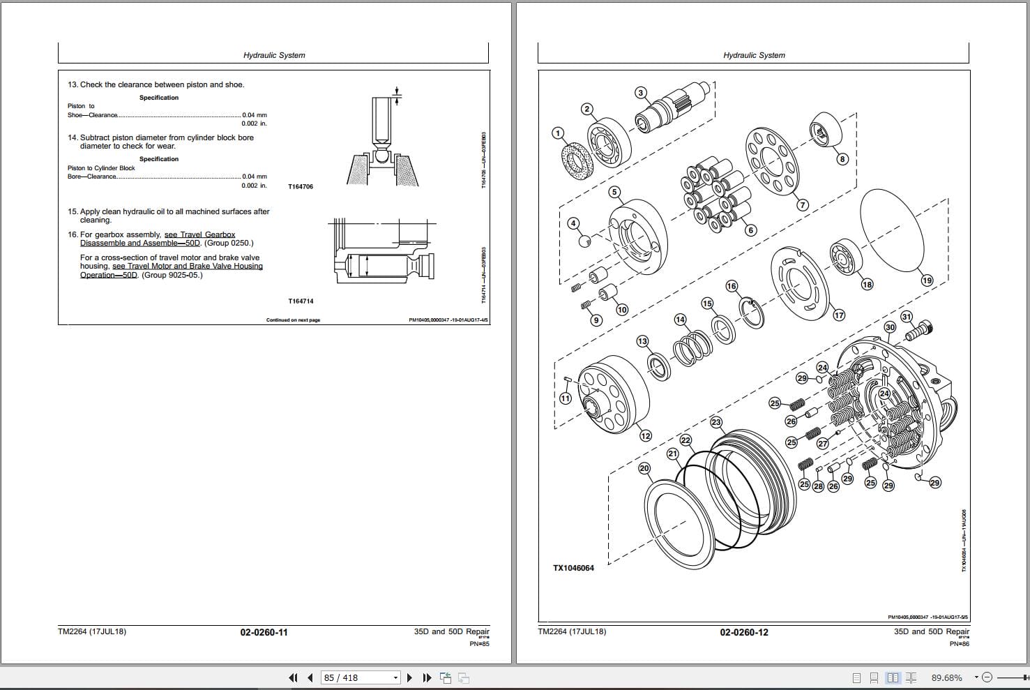John Deere Excavator 35D 50D Repair Technical Manual TM2264 2018 (2)