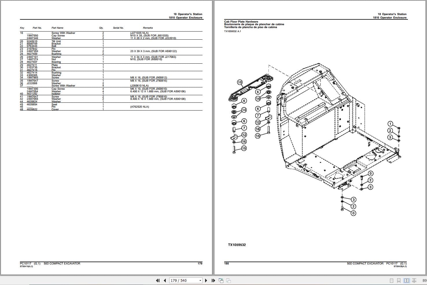 John Deere Excavator 50D Parts Catalog PC10117 (2)