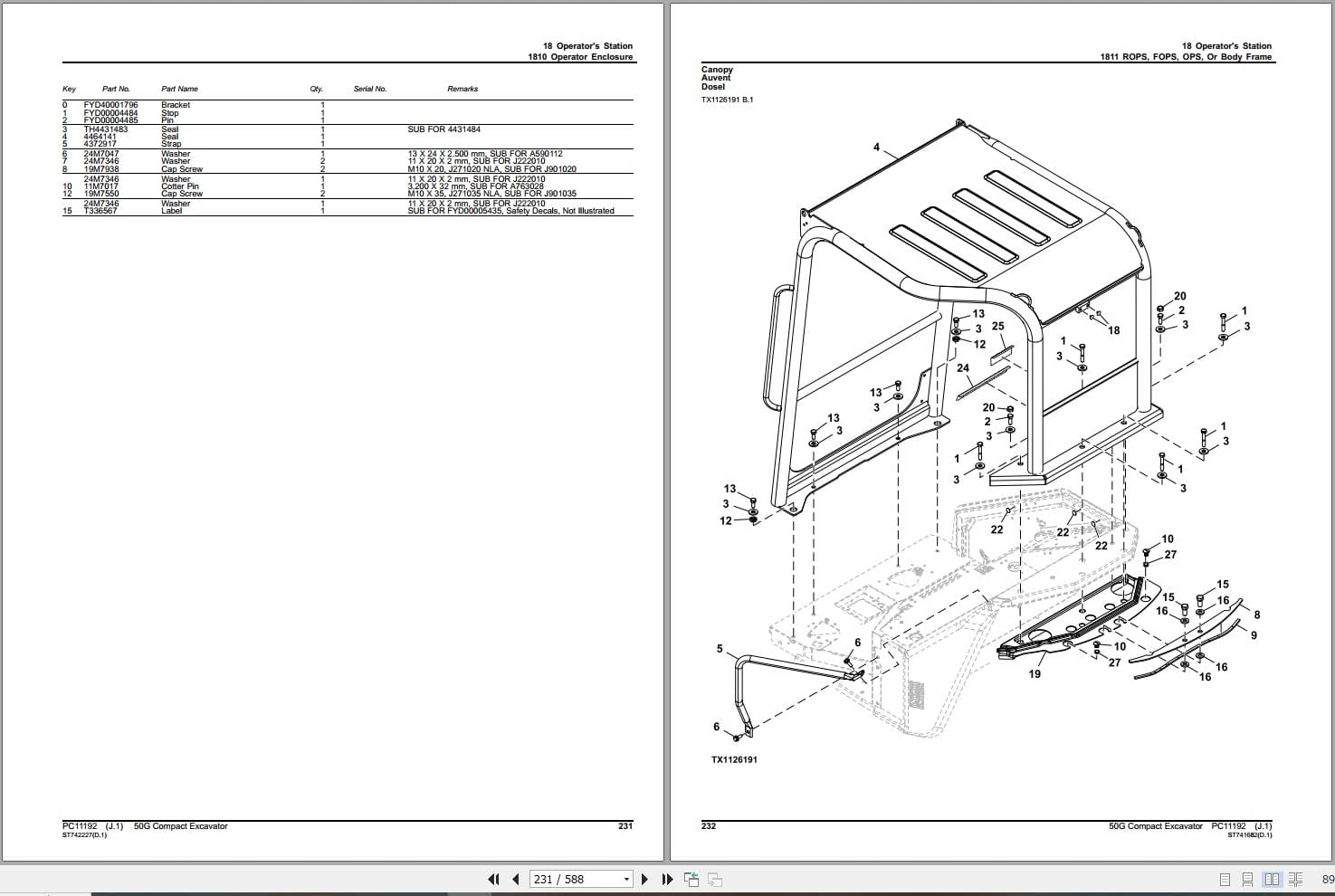John Deere Excavator 50G Parts Catalog PC11192 (2)