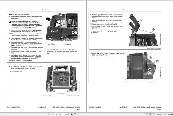 John Deere Loader 318D 319D 320D 323D Repair Technical Manual TM11399 2019 (3)