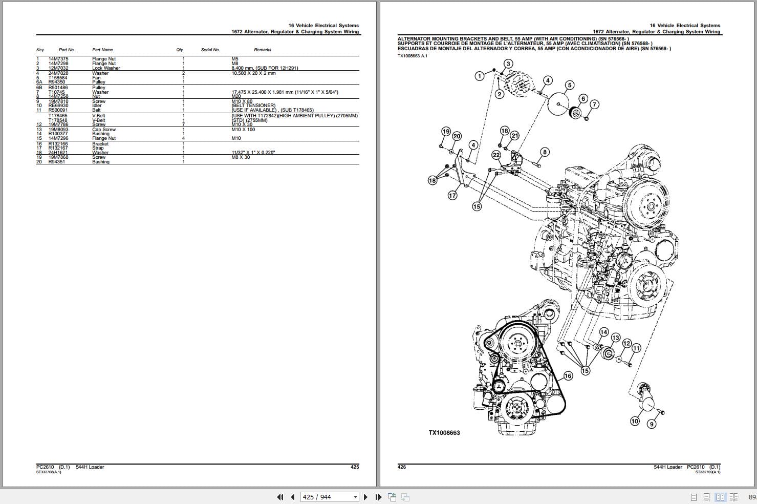 John Deere Loader 544H Parts Catalog PC2610 (2)
