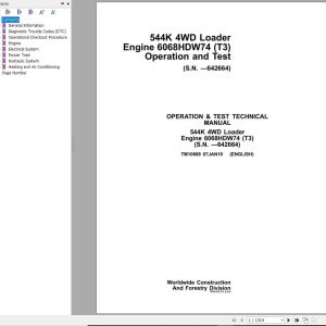 John Deere Loader 544K 4WD Operation & Test Technical Manual TM10688 (1)