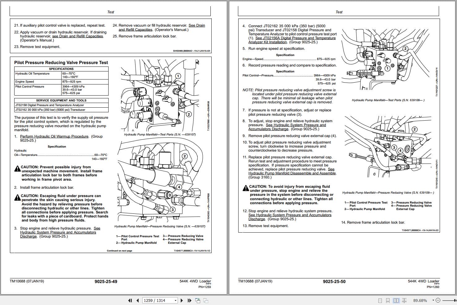 John Deere Loader 544K 4WD Operation & Test Technical Manual TM10688 (4)