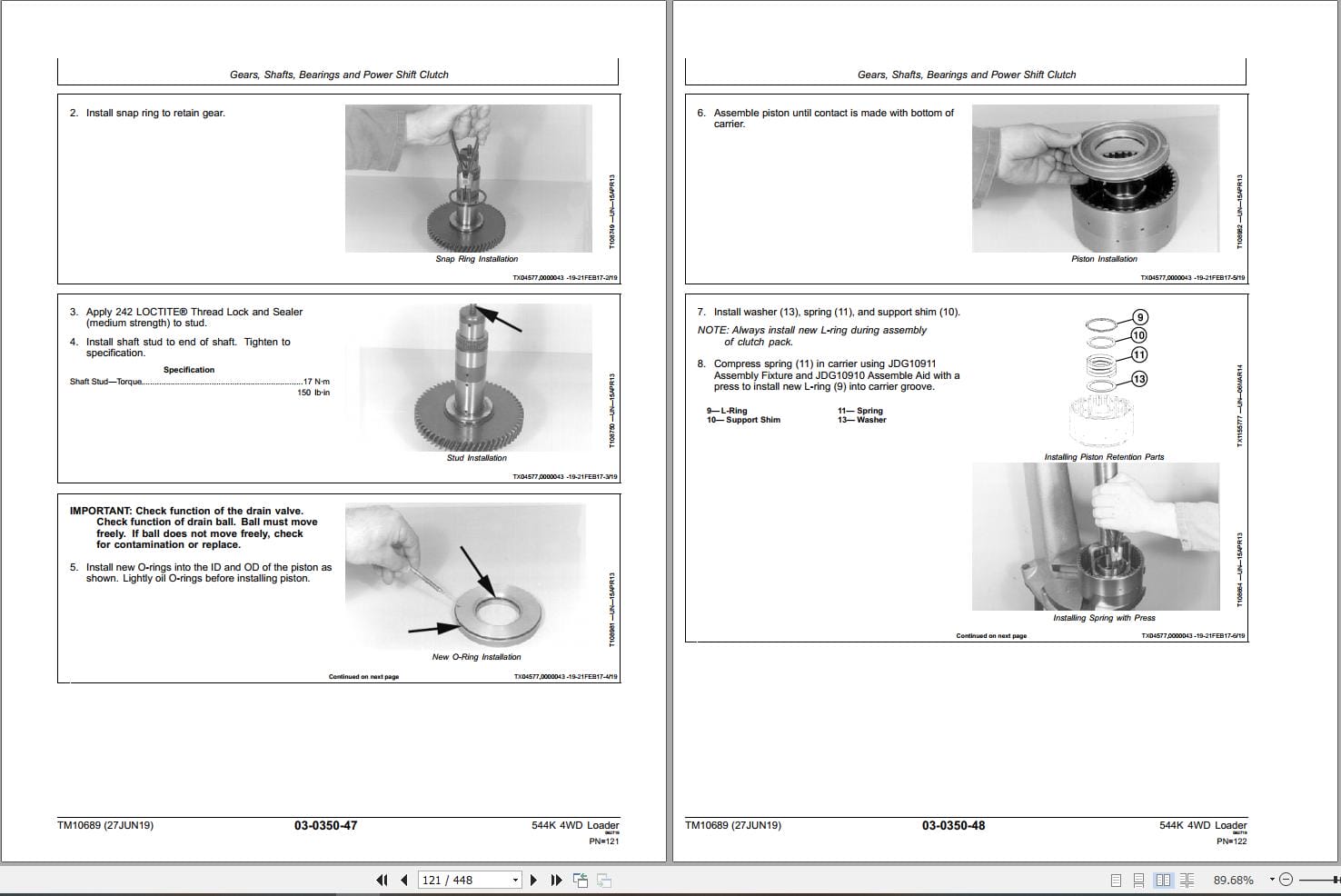 John Deere Loader 544K 4WD Repair Technical Manual TM10689 (2)