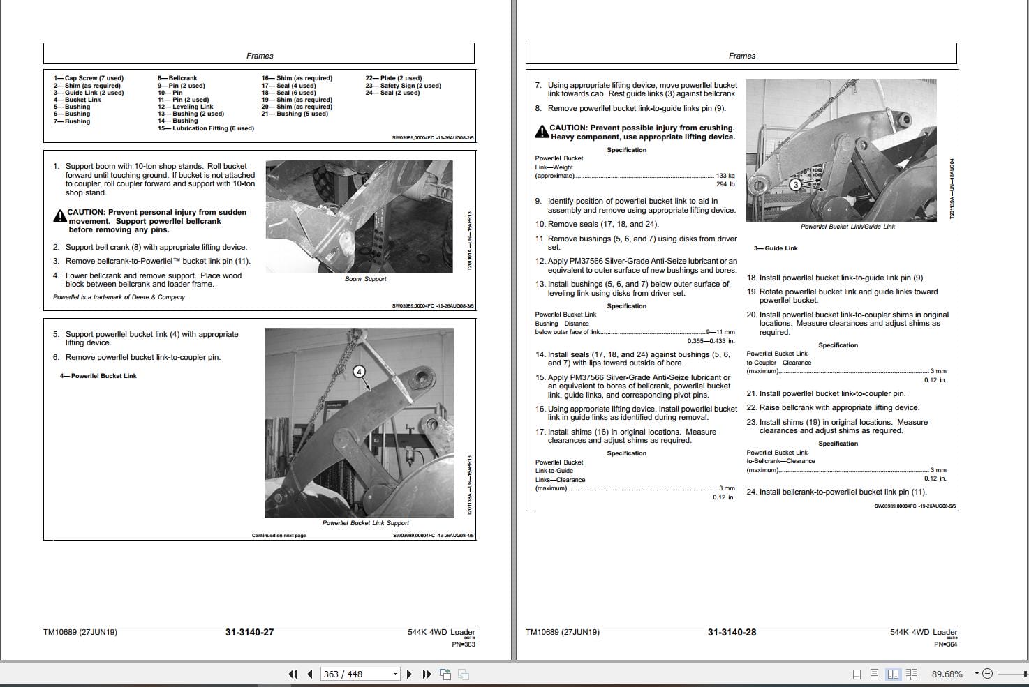 John Deere Loader 544K 4WD Repair Technical Manual TM10689 (3)