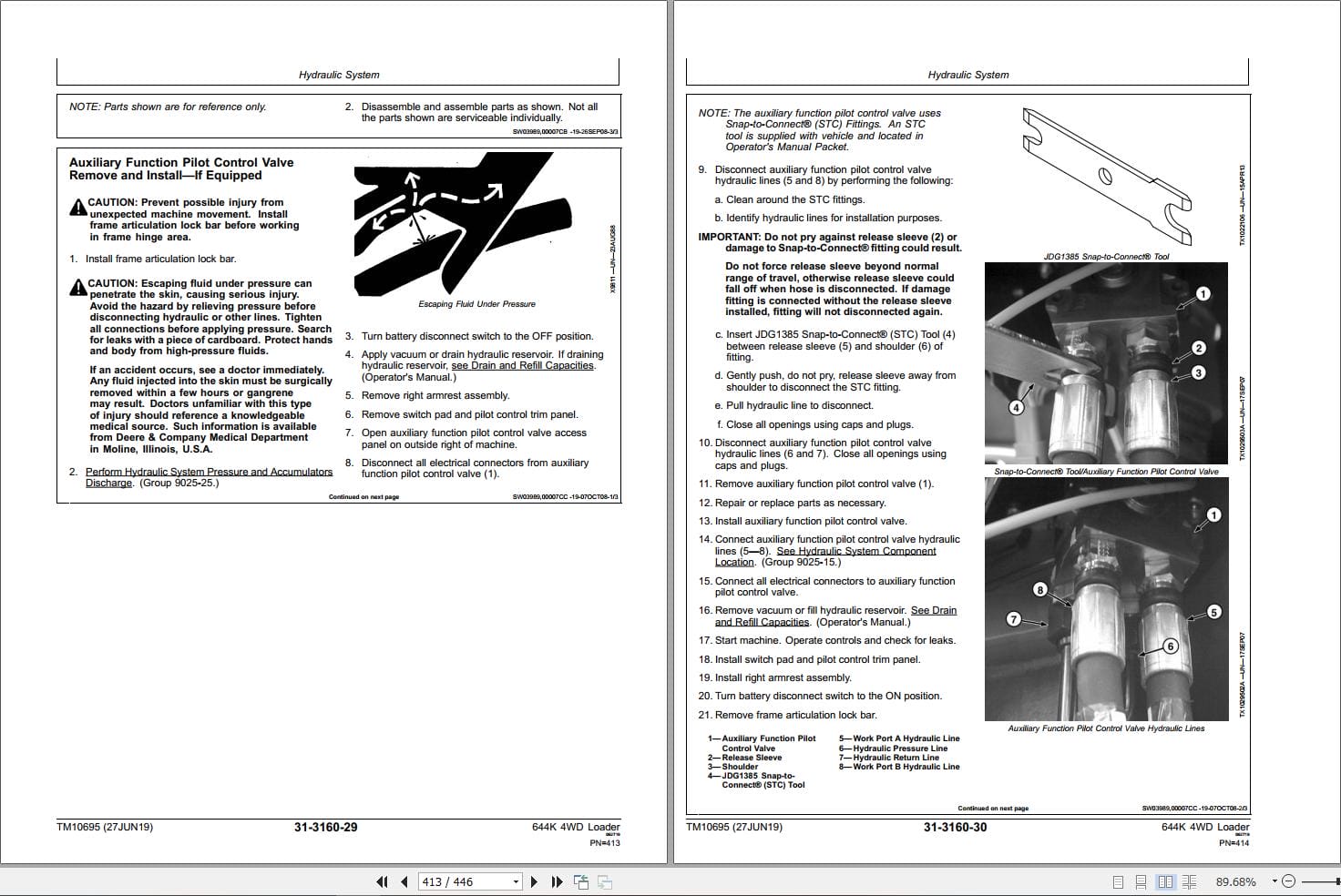 John Deere Loader 644K 4WD Repair Technical Manual TM10695 2019 (3)