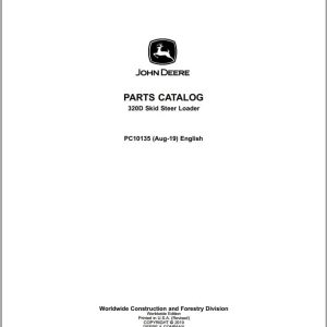 John Deere Skid Steer Loader 320D Parts Catalog PC10135 (1)