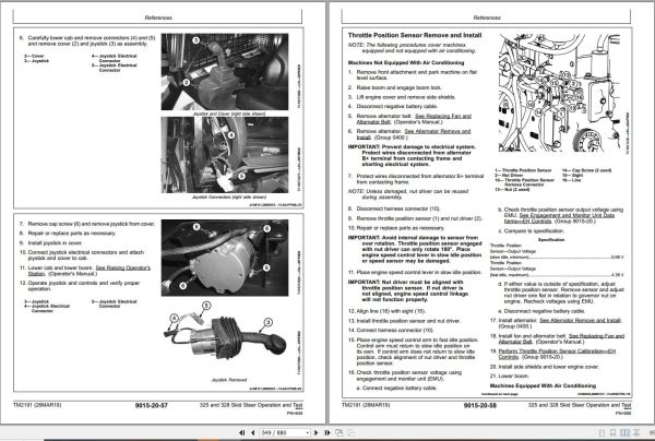 John Deere Skid Steer Loader 325 328 Operation &Amp; Test Technical Manual Tm2191 (3)