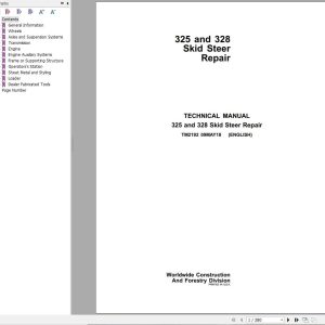 John Deere Skid Steer Loader 325 328 Repair Technical Manual TM2192 2018 (1)