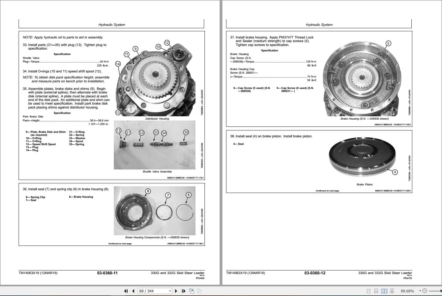 John Deere Skid Steer Loader 330G 332G Repair Technical Manual TM14063X19 (2)